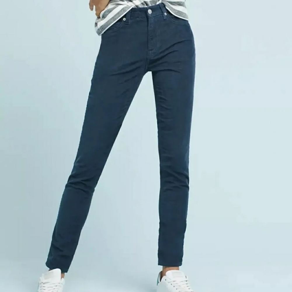 The Cords & Co "Hey" Corduroy Low Rise Skinny Pants 25 x 32 Raw Indigo - Picture 8 of 11